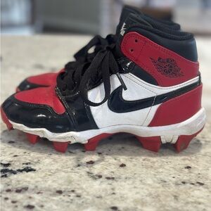 Nike Jordan Kids Red, Black, and White Cleats